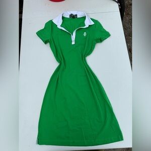 Ralph Lauren Green and White Polo Dress